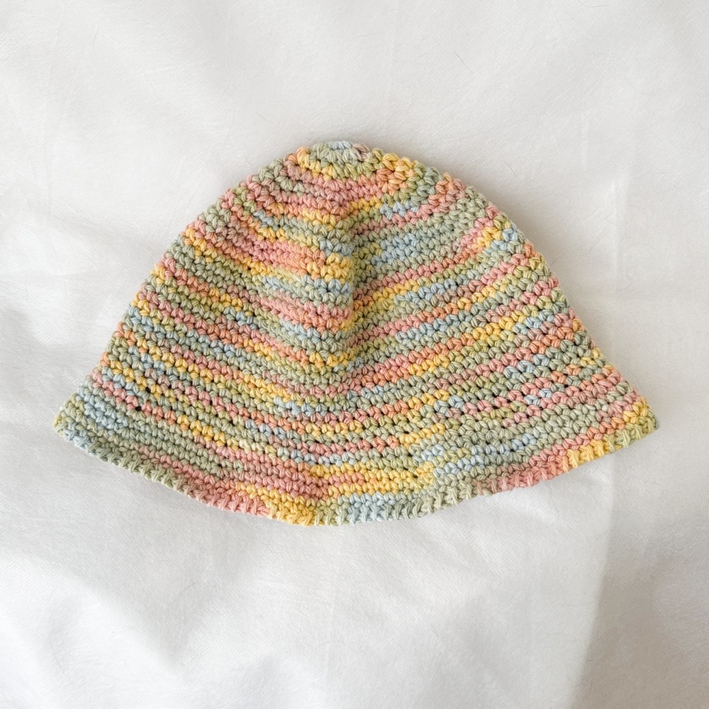 Hand-crocheted, 100% cotton, bucket hat. NWOT